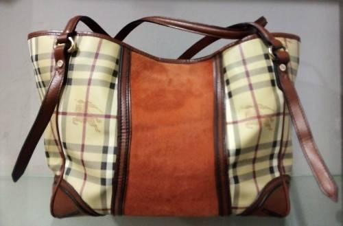 Burberry Haymarket Check Coated Canvas Colourblock Canterbury Tote Bag