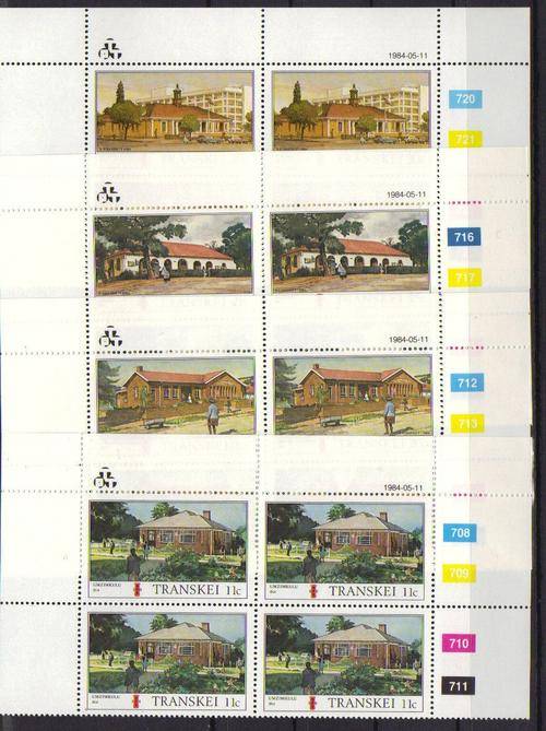 TRANSKEI SACC 139-142 Control Blocks (Transkei Post Offices)