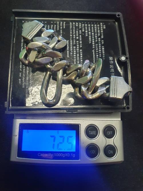 72.5 Grams Solid Heavy Sterling Silver Bracelet  15mm