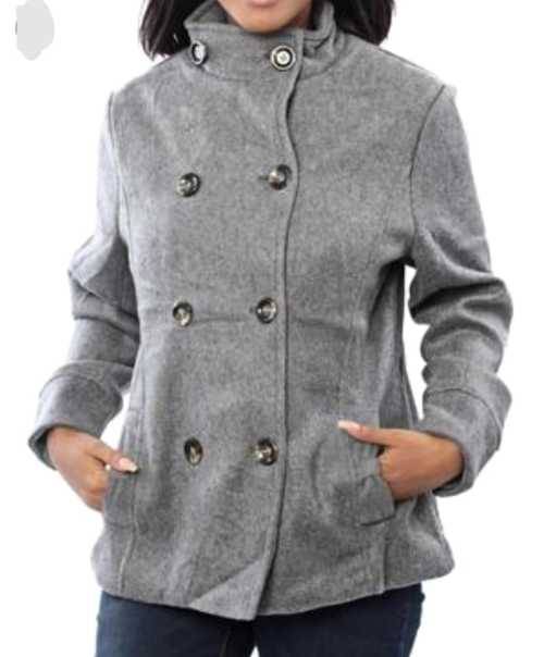Grey Melton Coat with hoodie