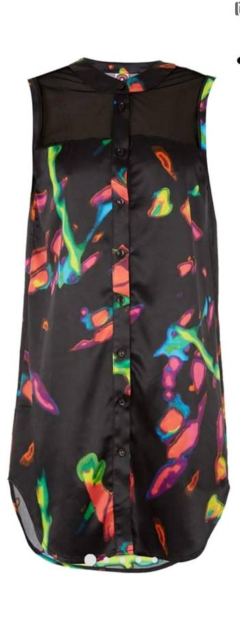Beautiful Kaftan Tunic With Mesh Inset Black
