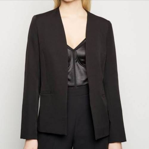 Collarless Black Blazer