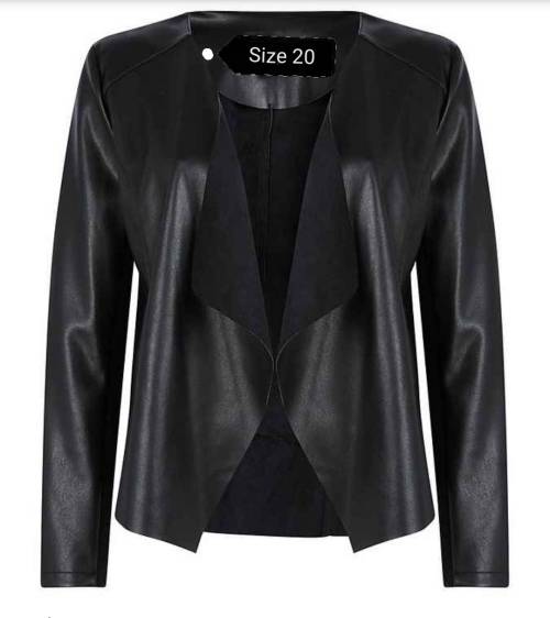 Suede and Faux Leather Waterfall Jacket