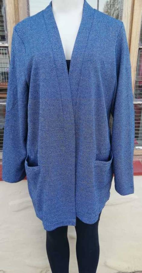 Lightweight Knit Blend Blue Mix Shrug