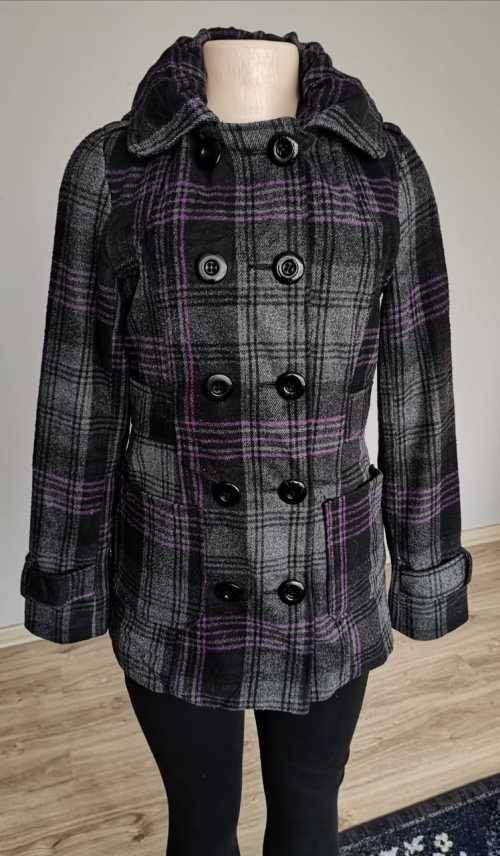 Fitted  purple Check coat