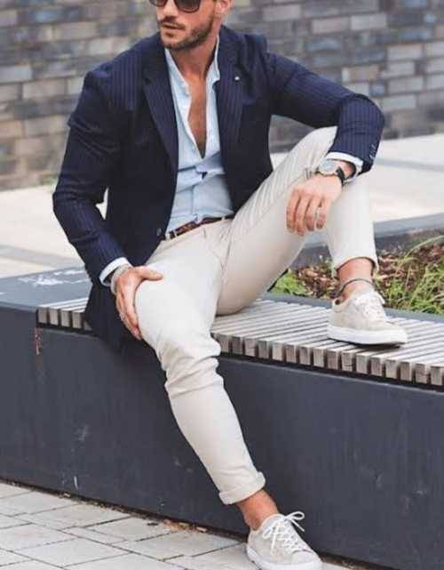 Mens Navy pinstripe Blazer