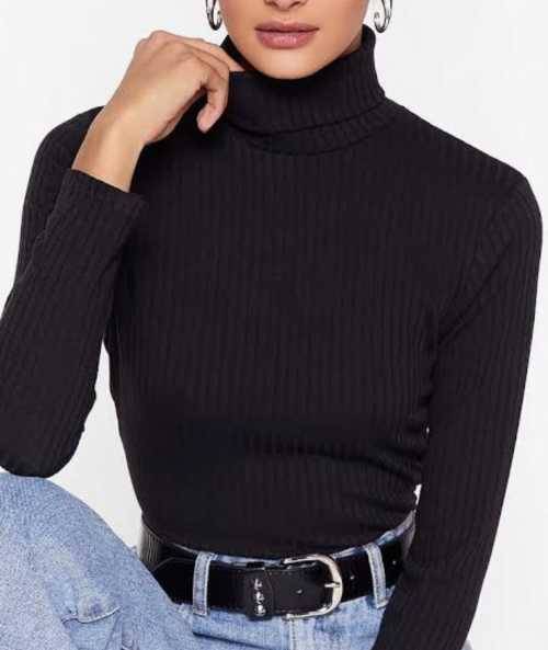 Knitwear Polo neck .black