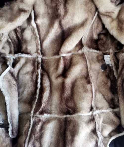 Beautiful Suede button up coat with full faux fur inner