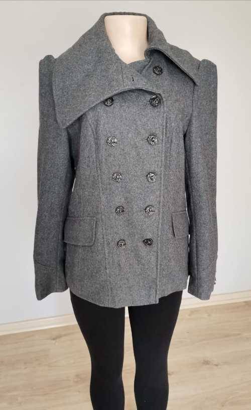 Stunning Grey Military Style Peacoat