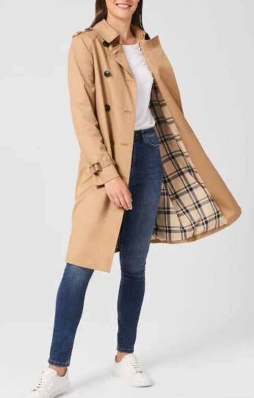 Gorgeous Beige Trench coat with check inner