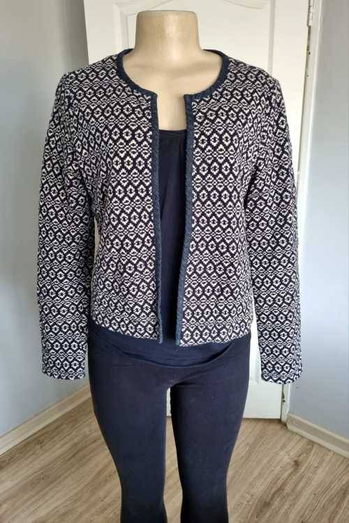 Beautiful Shrug with Denim boarder