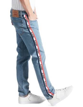 LEVI`S Men`s Jeans 501 PREMIUM Slim Taper Sports Stripe Light Stone 59439-0000