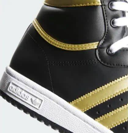 adidas Men`s TOP TEN HI Core Black/ Gold Metal/ White FV4231 Size UK 9 (SA 9)