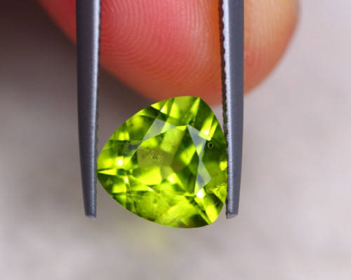 Natural Mined Peridot. Trillion Cut. 7.8mm 1.70cts