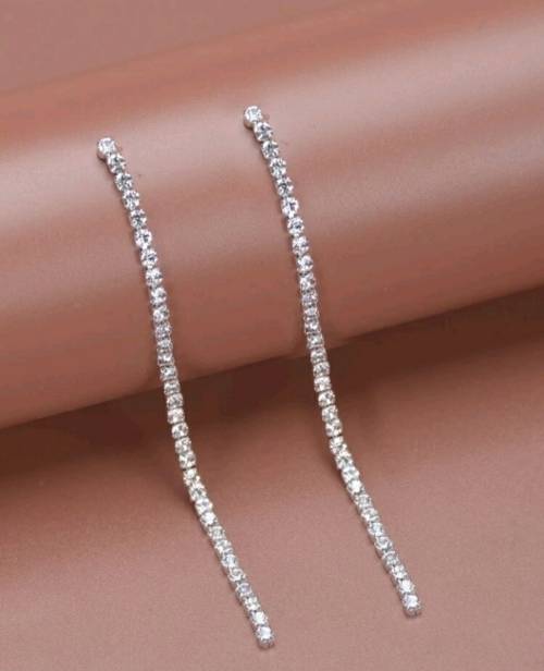 Rhinestone Long Drop Earrings