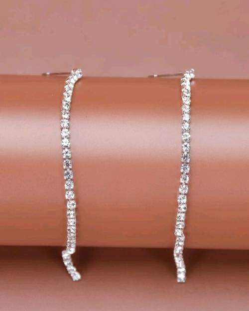 Rhinestone Long Drop Earrings