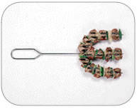 BRAAI - KEBAB HOLDER - MUSHROOMS - BACON PCES.- CHUNKS OF VEG - STAINLESS STEEL