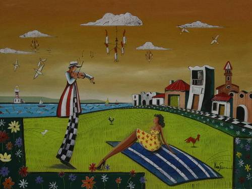 *** LARGE HARRY ERASMUS acrylic on Board at a crazy R1 start *** 1000mm x 750mm