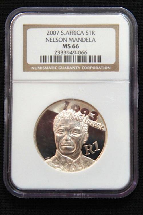 *** 2007 Neslon Mandela Silver R1 MS66 NGC Graded ***