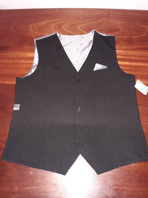 NEW black and silver waist coat from edgars