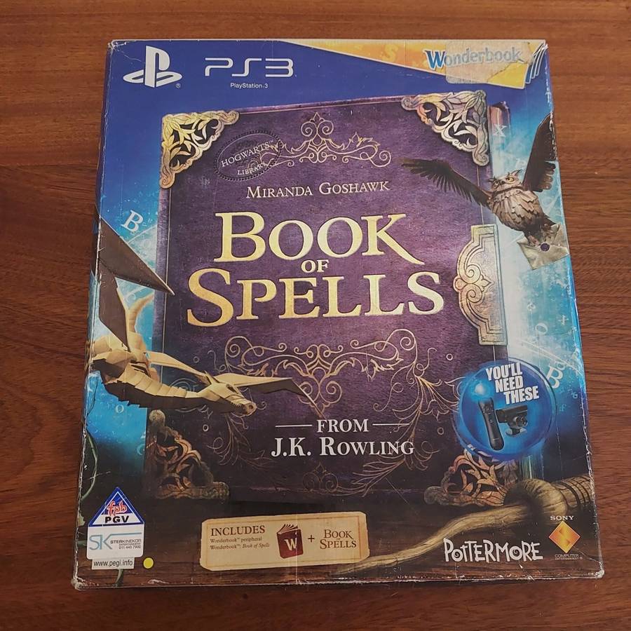 Playstation 3 book of Spells Wonderbook in box Harry Potter