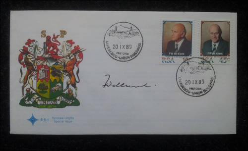 ***1989 FDC SIGNED BY FW DE KLERK***
