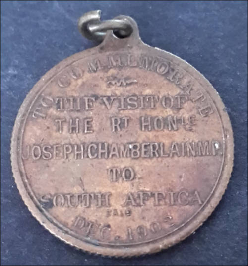 ***1902 VISIT OF JOSEPH CHAMBERLAIN  MEDALLION***