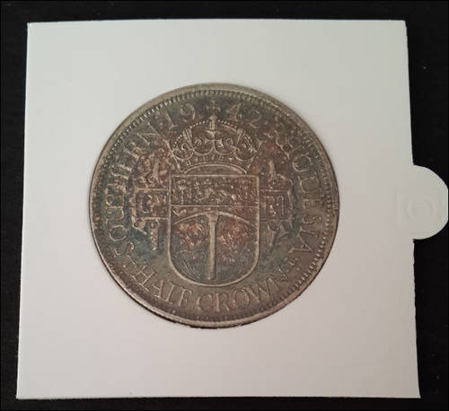 ***SUPERB ! STERLING SILVER SOUTHERN RHODESIA 1942 HALF CROWN GREAT CONDITION***
