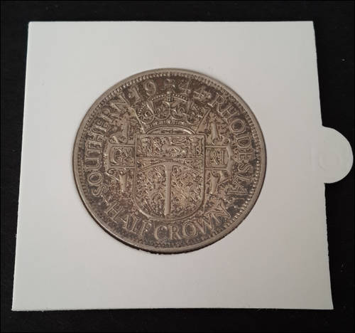 ***SUPERB ! .50% SILVER SOUTHERN RHODESIA 1944 HALF CROWN GREAT CONDITION***