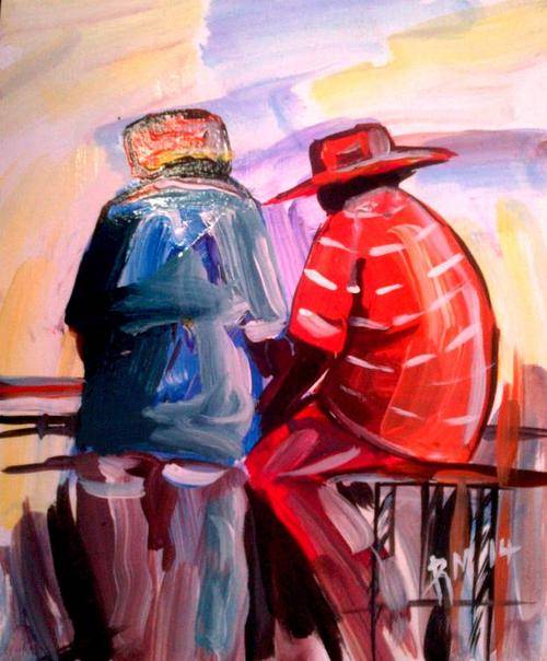 Beautiful acrylic painting by artist Regis Manja titled- Township living no1