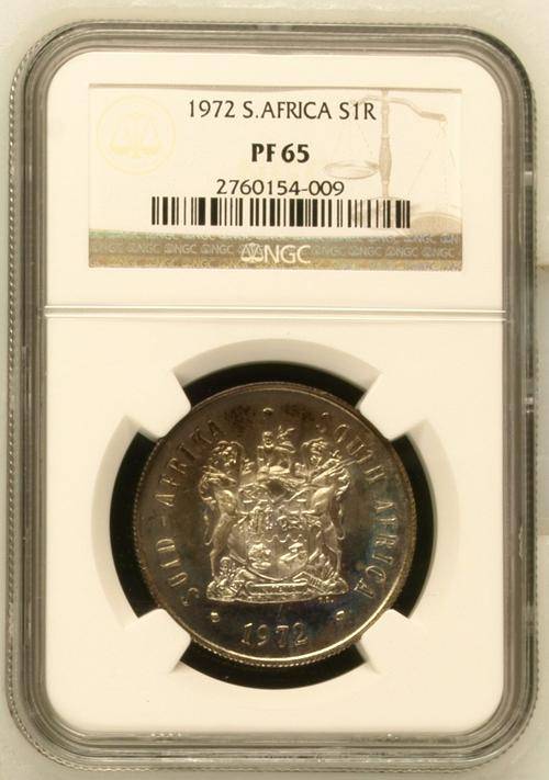 1972 Silver One Rand (R1 Silver) NGC Graded PF65