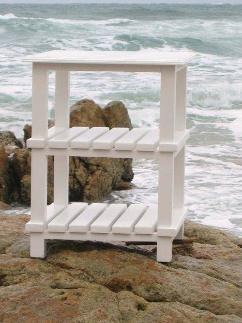 White Slatted Pedestal