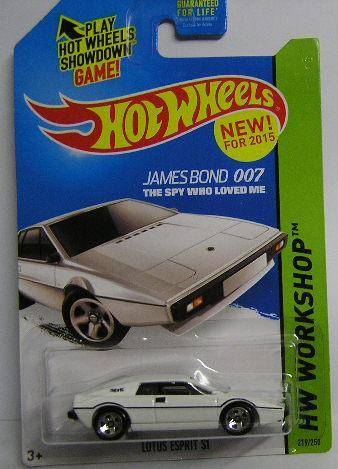 Hotwheels Hot Wheels Diecast Model Car First Ed 2015 219 / 250 Lotus Esprit S1 James Bond Movie 1/64