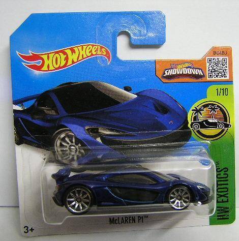 Hotwheels Hot Wheels Diecast Model Car 2016 71 / 250 McLaren P1 P 1 1/64 scale new in pack