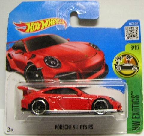 Hotwheels Hot Wheels Diecast Model Car 2016 78 / 250 Porsche 911 GT3 GT 3 RS 1/64 scale new in pack