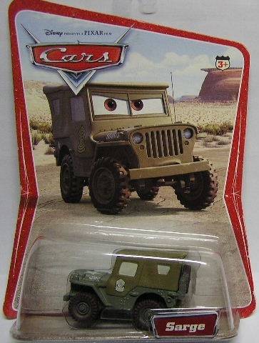 Disney Mattel Pixar Diecast Model Car Cars Movie Original Sarge Jeep Military 1/55 scale new in pack