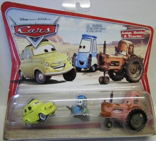Disney Mattel Pixar Diecast Model Car Cars Set Movie Original Luigi Guido & Tractor 1/55 scale new