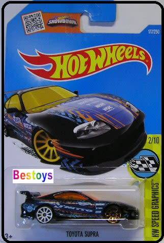 Hotwheels Hot Wheels Diecast Model Car 2016 177 / 250 Toyota Supra "Nitro" Speed Graphics 1/64 scale