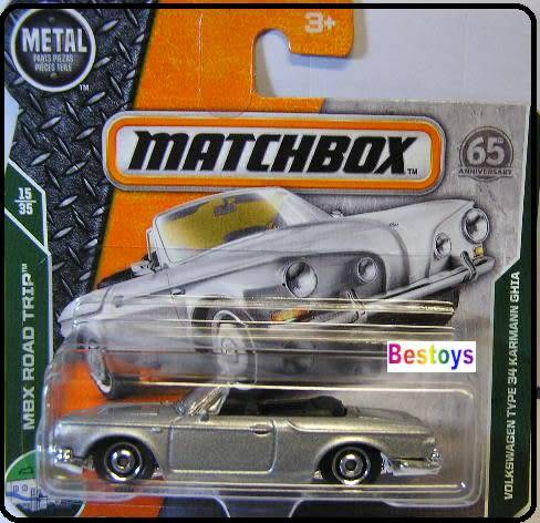 Matchbox Diecast Model Car 65th Anniv 2018 21 / 125 VW Volkswagen Karmann Ghia Type 34 Road Trip1/64