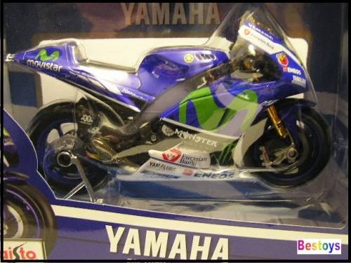 Maisto Diecast Model Motorcycle Bike Moto GP Yamaha Factory Racing No 46 Rossi Movistar 1/10 scale