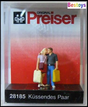 Preiser Model 28185 Kissing couple figures 1/87 HO railway scale new in pack