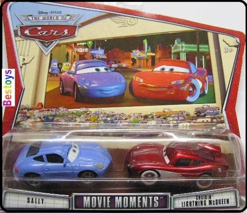 Disney Pixar Movie Film Diecast Model Car Cars 2 pk Sally & Cruisin' Lightning McQueen 1/55 scale