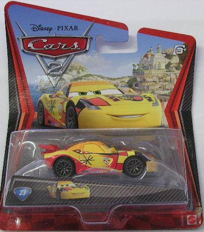 Disney Pixar Cars 2 Movie Film Diecast Model Car No 23 Miguel Camino 1/55 scale new in pack