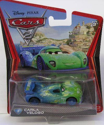 Mattel Disney Pixar Diecast Model Car Cars 2 Movie Film No 8 , Carla Veloso , 2010 , new in pack