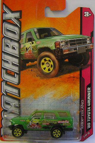 Matchbox Diecast Model Car No 92 / 120 Toyota 4 Runner 1985 Offroad 4x4 "Discover Asada" 2011 on car