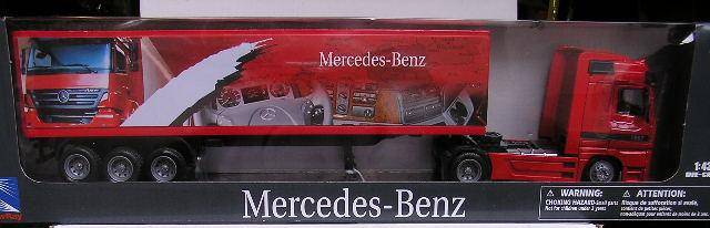 Newray Diecast Model Truck + trailer 15113 Mercedes Benz Actros 1/43 scale new in pack