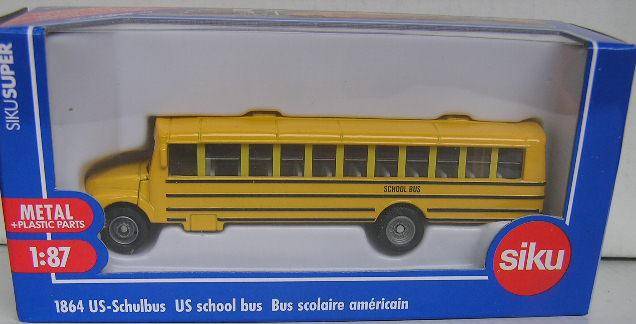 SIKU Diecast Model 1864 USA School Bus 1/87 HO railway scale new in pack
