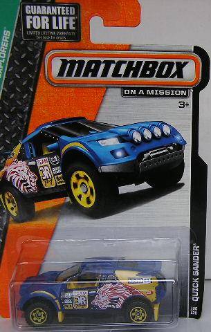 Matchbox Diecast Model Car 2015 106 / 120 Quick Sander "Team 3R" Offroad 1/64 scale new in pack