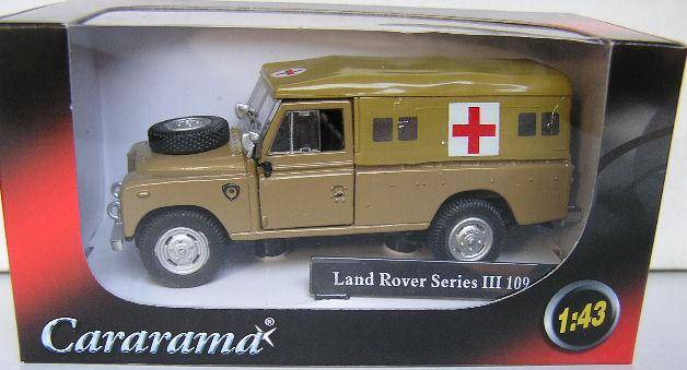 Cararama Hongwell Diecast Model Car Land Rover Series III 3 109 " inch Army Military Desert Ambulanc
