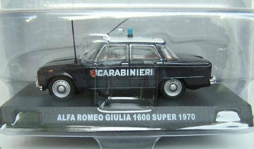 Deagostini Italian Military Police Diecast Model Car Collection Alfa Romeo Giulia 1600 Super 1970